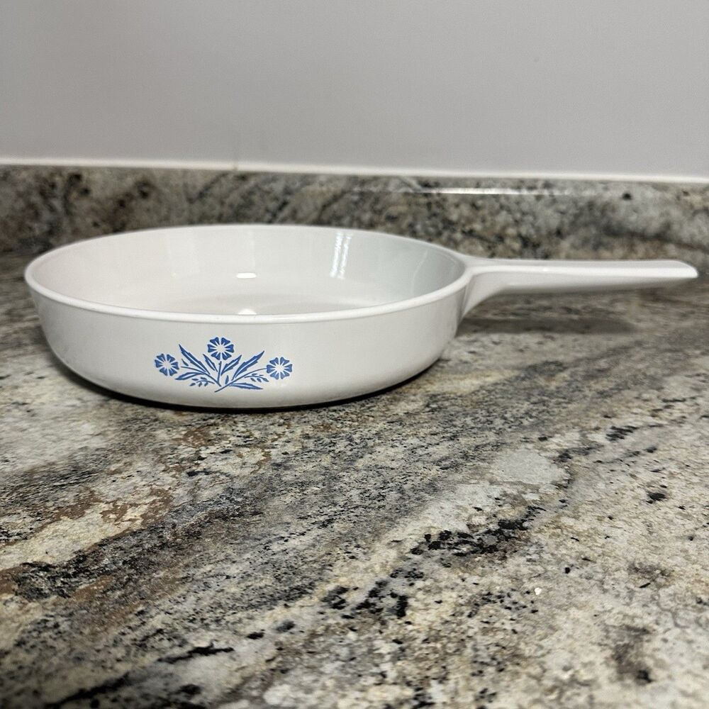 Corning Blue Cornflower 10" Range Topper Skillet N-10-B Aluminum Bottom NO LID